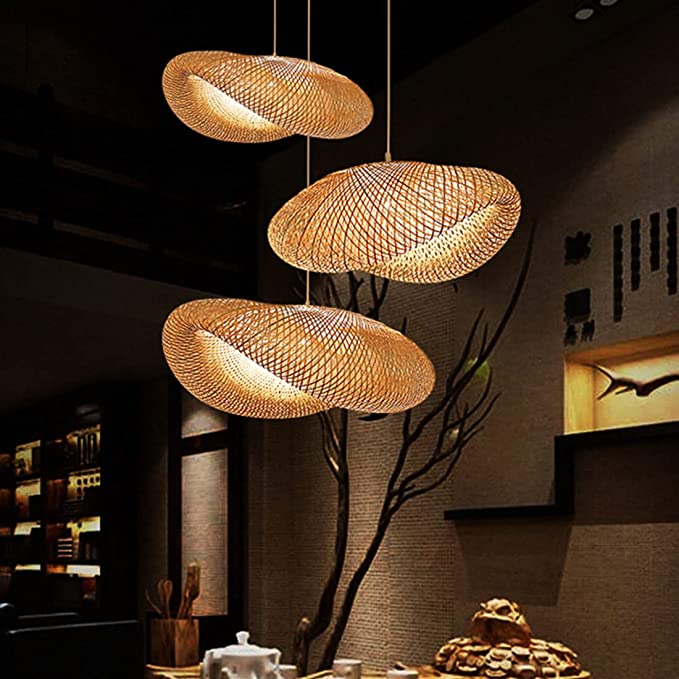 Light Pendant Bamboo Ceiling Chandelier Hanging Light