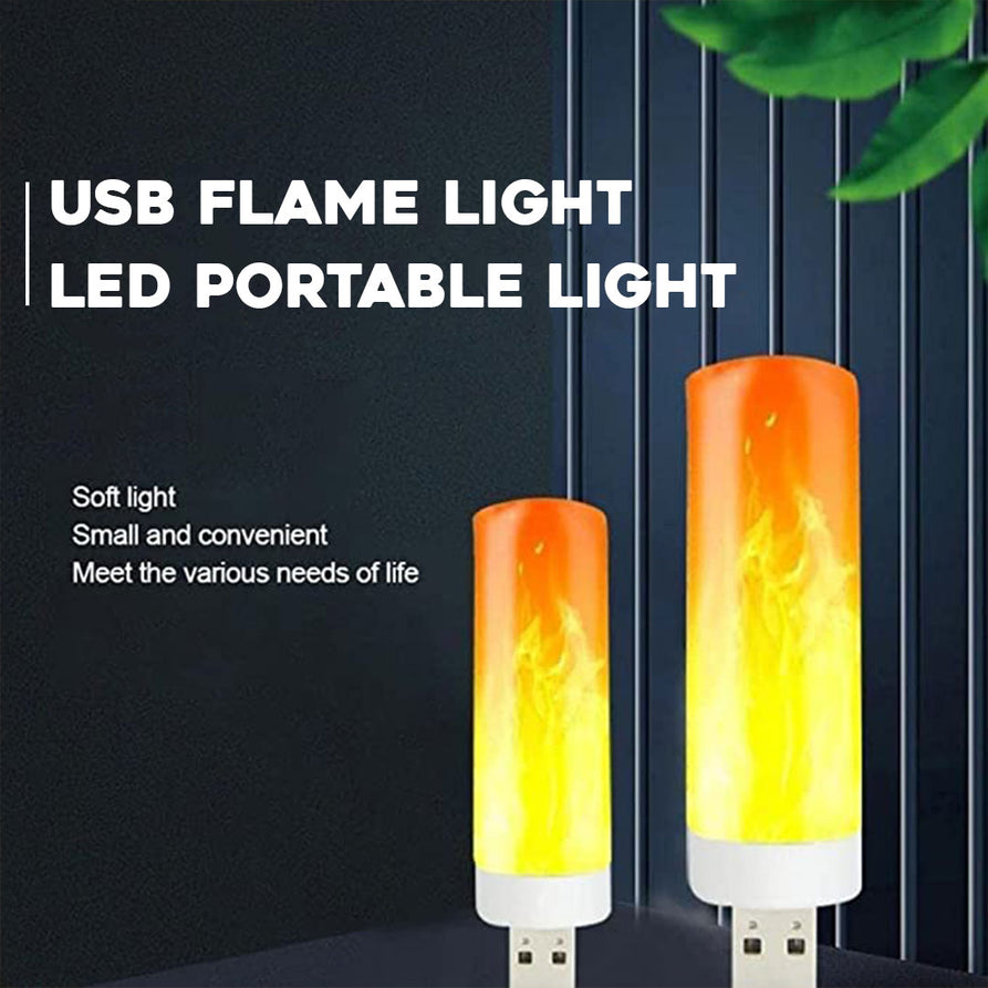 LED USB Atmosphere Light Flame Flashing Candle Lights