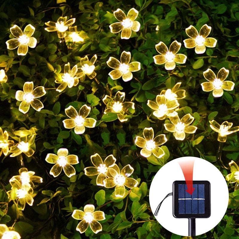 Solar Garden Led Flower Lighting Fairy String Lights