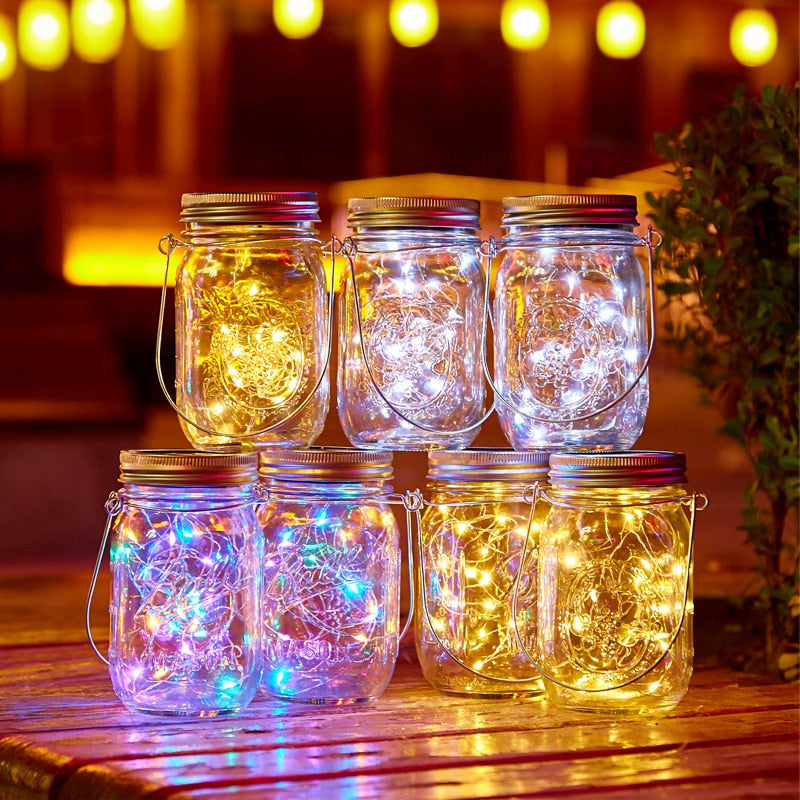 Solar Mason Jar Lights Waterproof Fairy Firefly Jar